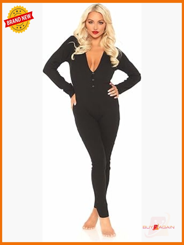 Brushed Rib Long Johns Onesie With Cheeky Back Flap Sleepwear